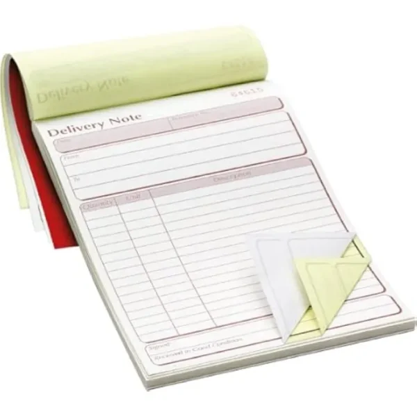 Delivery order book with duplicate and triplicate NCR pads in Dubai