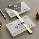 Luxury transparent business card printed in Dubai with sleek and professional finish.