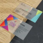 Luxury transparent business card printed in Dubai with sleek and professional finish.