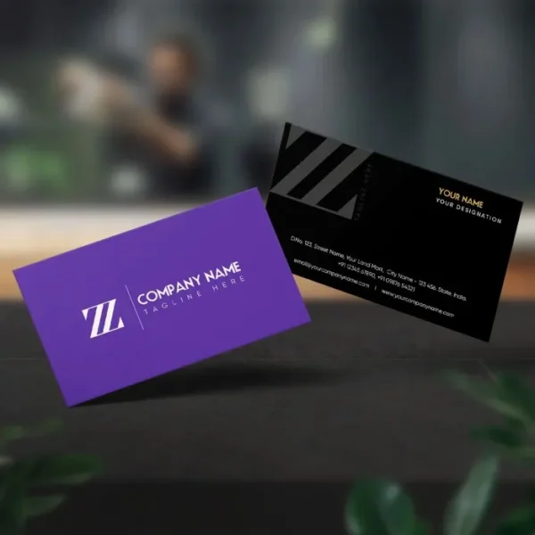 Velvet laminated business cards Dubai with smooth matte finish on front and back.