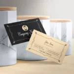 Velvet laminated business cards Dubai with smooth matte finish on front and back.
