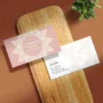Velvet laminated business cards Dubai with smooth matte finish on front and back.