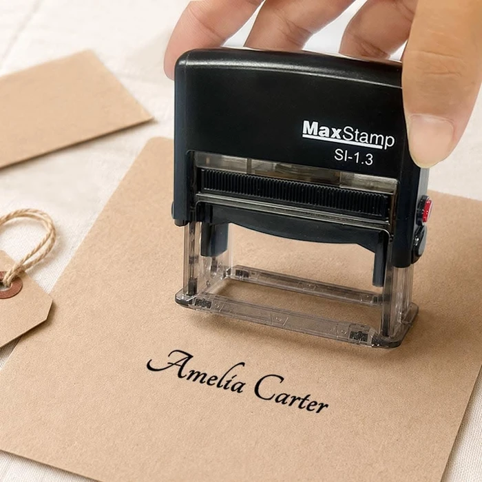Name stamp custom made with your company details - Color Life Print (photo 2)