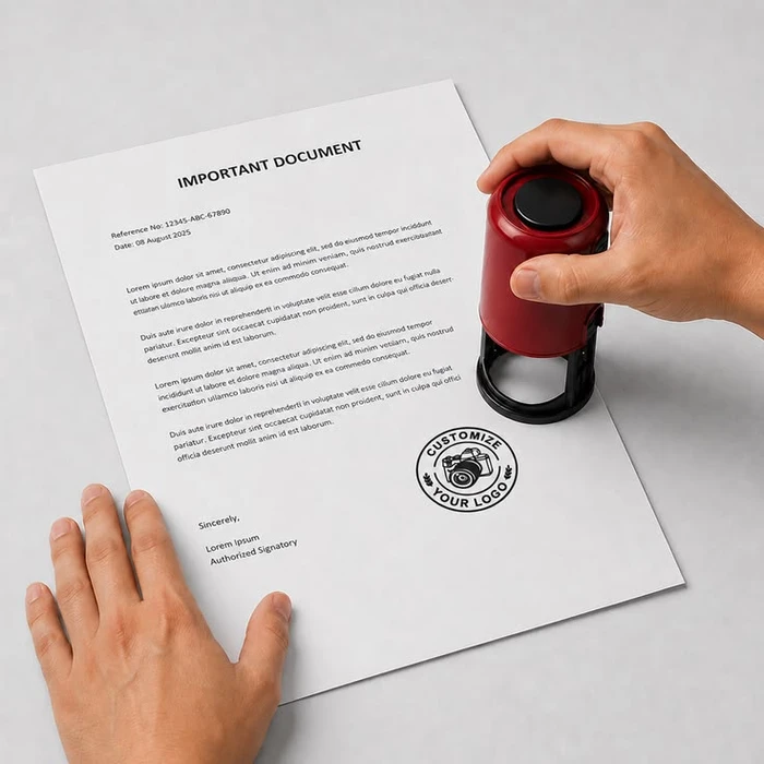 Self-Inking Stamp Making Dubai - Self-inking stamp custom made with your company details - Color Life Print